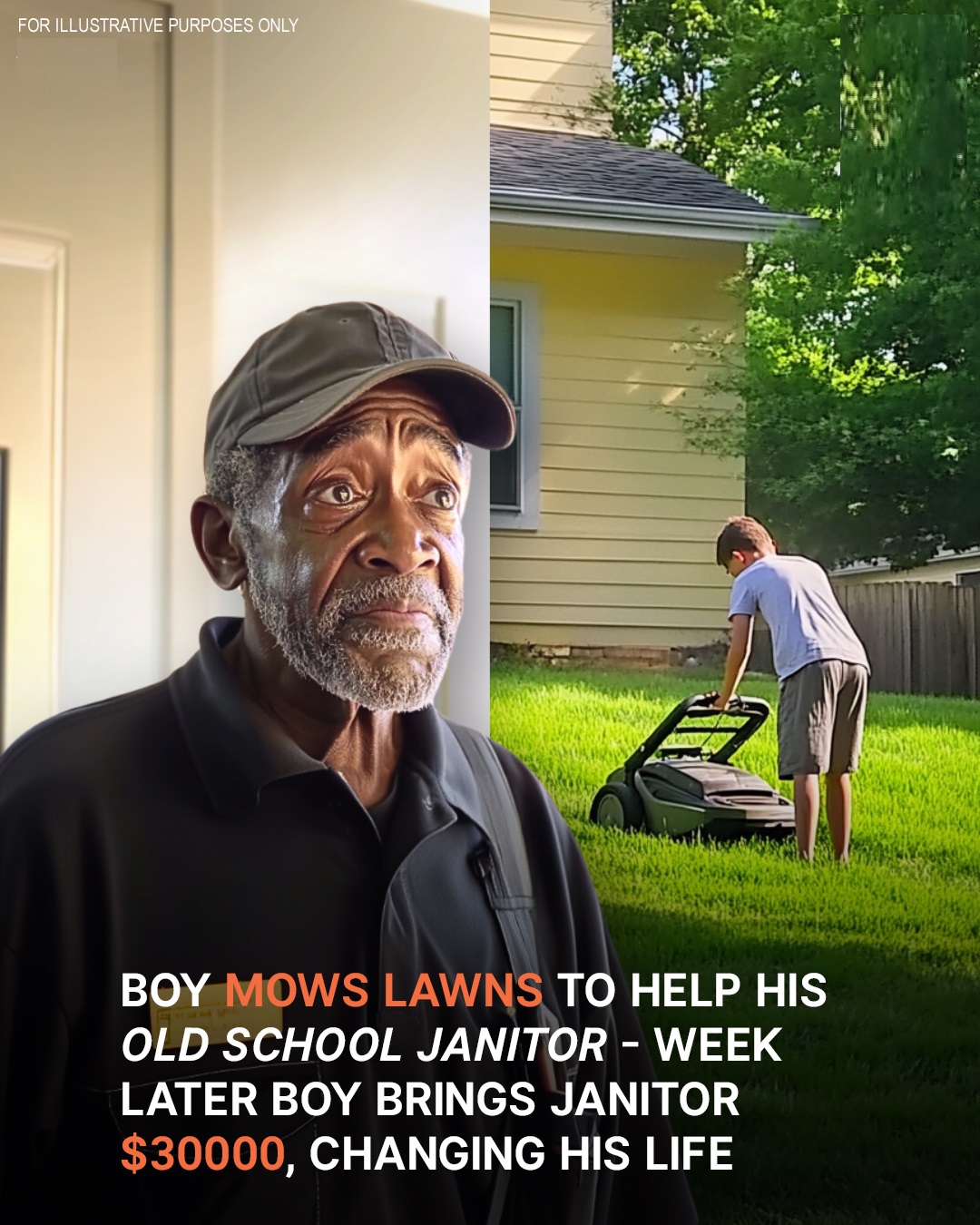 Boy Mows Lawns for Money to Help School Janitor Pay Off Mortgage and Retire