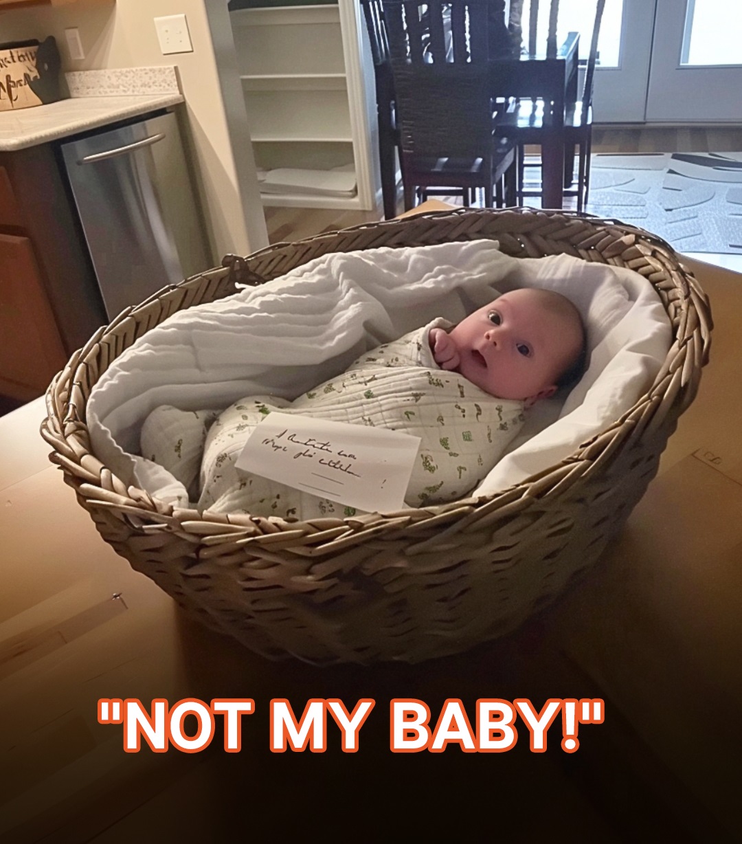 Husband Returns from Business Trip and Sees Newborn Baby on Table with Two Notes beside